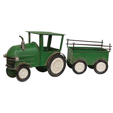 Antiqued Farm Tractor & Trailer - The Fox Decor